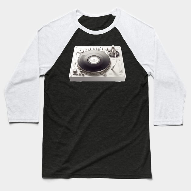 Vintage Turntable in Action Baseball T-Shirt by About Passion